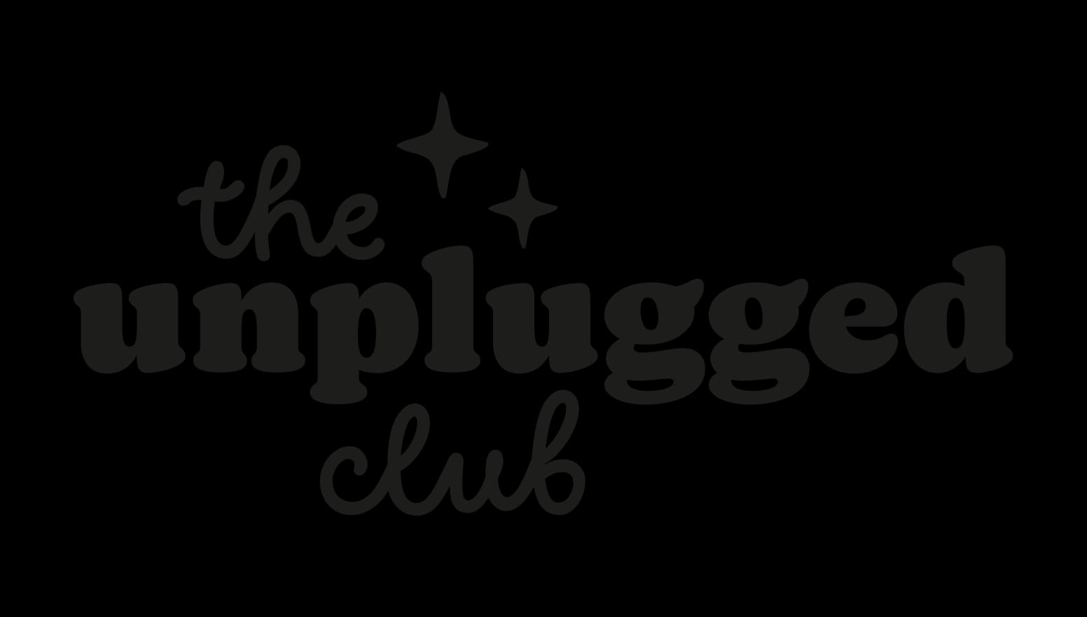 Schriftlogo The Unplugged Club mit Sternen
